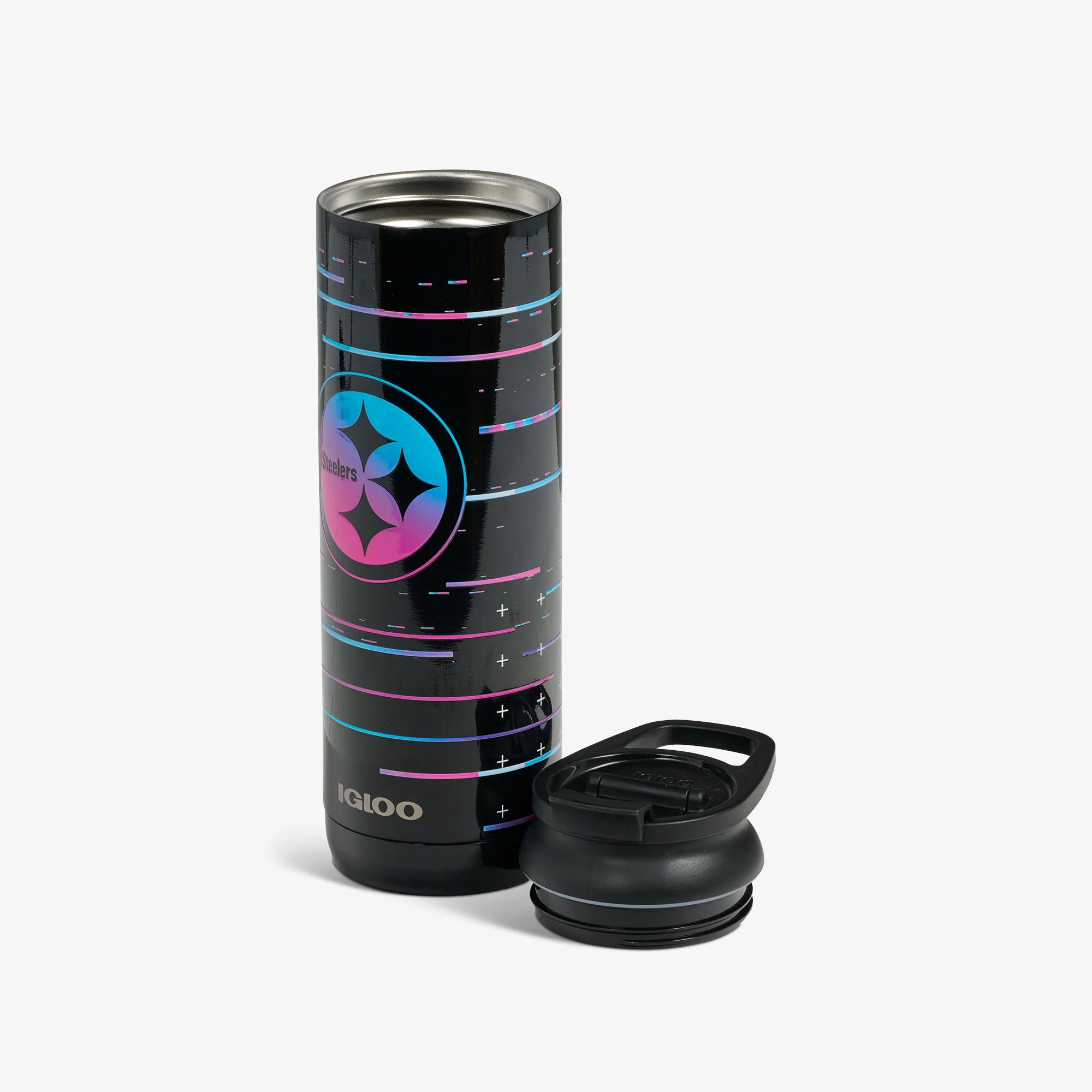 NFL Neon Pittsburgh Steelers 20 Oz Flip ‘n’ Sip Tumbler - Image 3